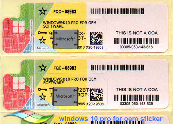 China Etiqueta do COA de Windows 10 do original de 100% a pro em linha ativa FQC-08983 fornecedor