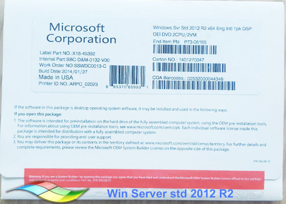 China O padrão 2012 original do bloco do OEM FPP de 100% Windows Server 64bit em linha ativa fornecedor