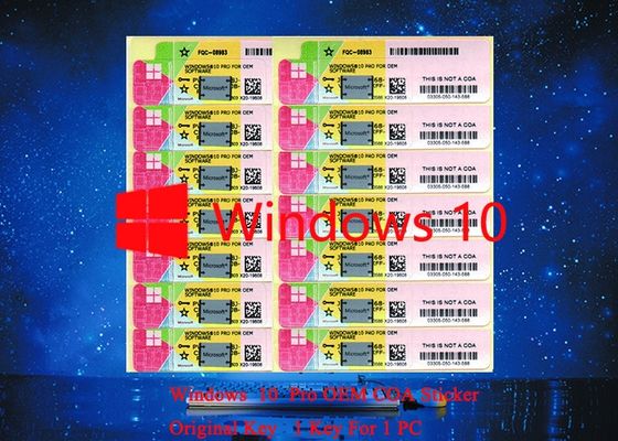 China Pro COA de Microsoft Windows 10 genuínos que trabalha a etiqueta de série para língua da versão completa do PC a multi fornecedor
