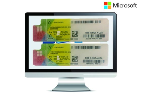 China Bocado genuíno de Microsoft 64 da etiqueta do COA de Windows 10 do holograma versão completa do pro fornecedor