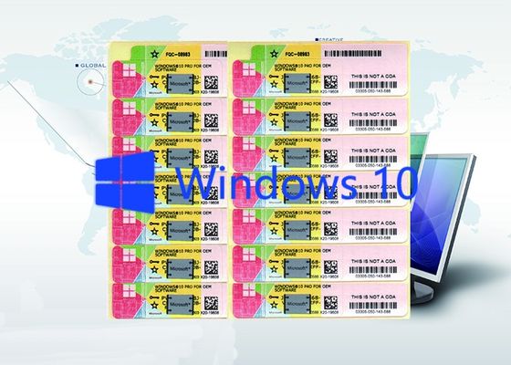China Microsoft ganha 10 a etiqueta chave do pro produto de Windows 10 do código chave do produto globalmente fornecedor