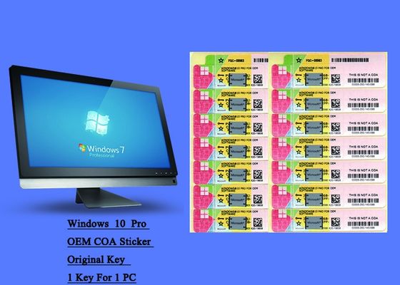 China Etiqueta do COA do italiano de Windows 10 ativação em linha FQC customizável genuíno da pro fornecedor