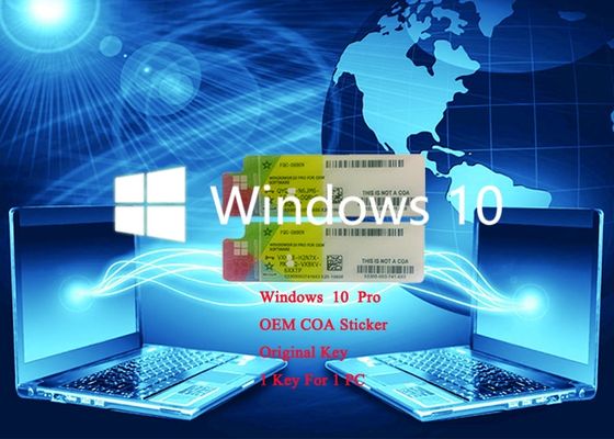China Versão opcional Windows 10 pro sistemas genuínos da chave 64Bit do produto da etiqueta do COA X20 fornecedor