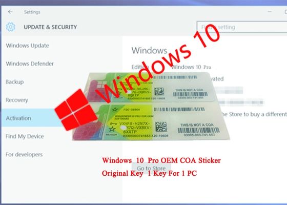 China Etiqueta da licença do COA da certificação do CE/chave do produto profissional de Windows 10 fornecedor
