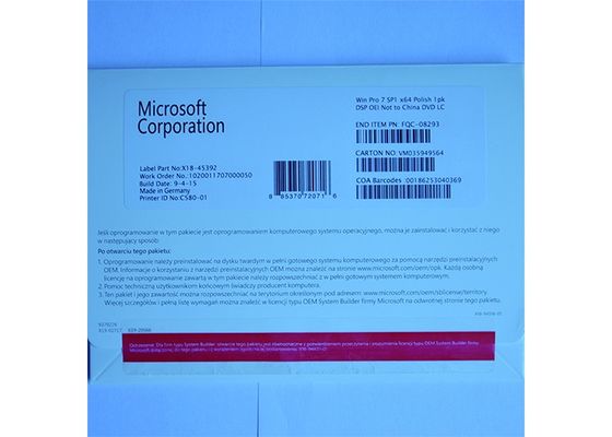 China O OEM empacota o software profissional DVD da chave da licença de Microsoft Windows 7/licença do COA fornecedor