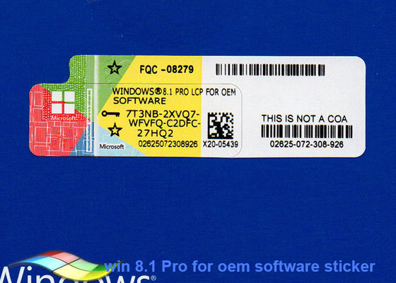 China Versão completa FQC-08279 de Microsoft Windows 8,1, etiqueta do Coa de Windows fornecedor